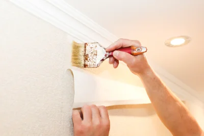 Pose de papier peint à Moulle — revêtements muraux et toiles de verre